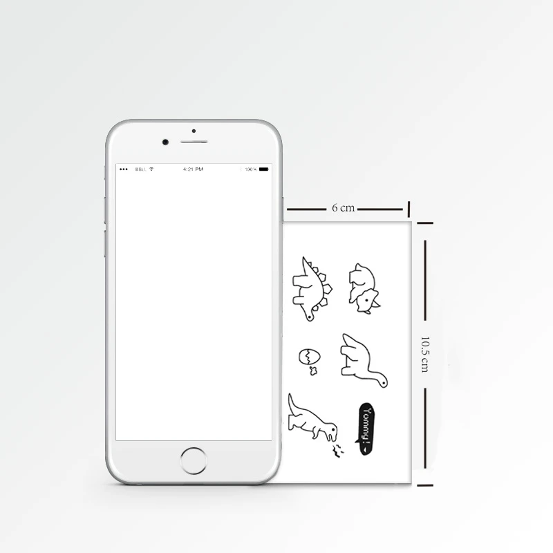 1 шт. Переводные татуировки для тела милый мультяшный динозавр яйцо кошка птица