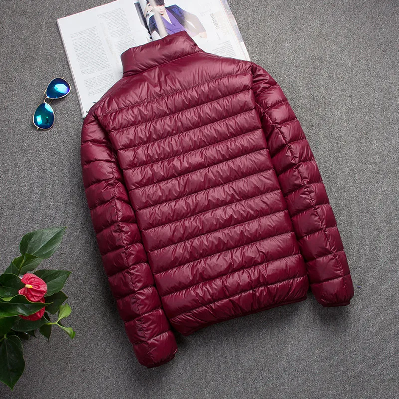2022 New Autumn Winter Light Down Jacket Men's Fashion Hooded Short Large Ultra-thin Lightweight Youth Slim Coat Jackets | Мужская