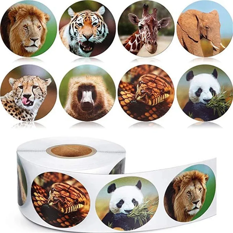 

50 Pcs Cute Animal Stickers Cartoon Zoo Sticker for Kids Rewarding Stickers Scrapbooking Accessory