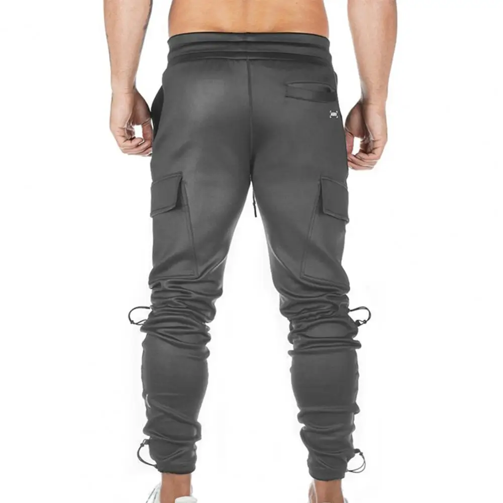Брюки-карго мужские с завышенной талией много карманов глубоким шаговым швом