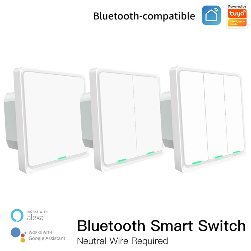 

1/2/3Gang Tuya Bluetooth-compatible Smart Light Switch Wireless Scene Switch Smart Switch Work With Alexa Google Home Smart Life
