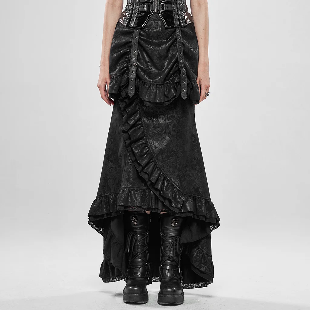 Женская юбка в стиле стимпанк с воланом Классическая облегающая рыбий хвост
