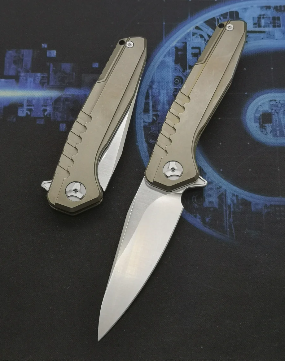 TUWO натуральная D2 инструментальная сталь titanium сплав тактический складной нож для отдыха на открытом воздухе многофункциональная складально-мерильная нож
