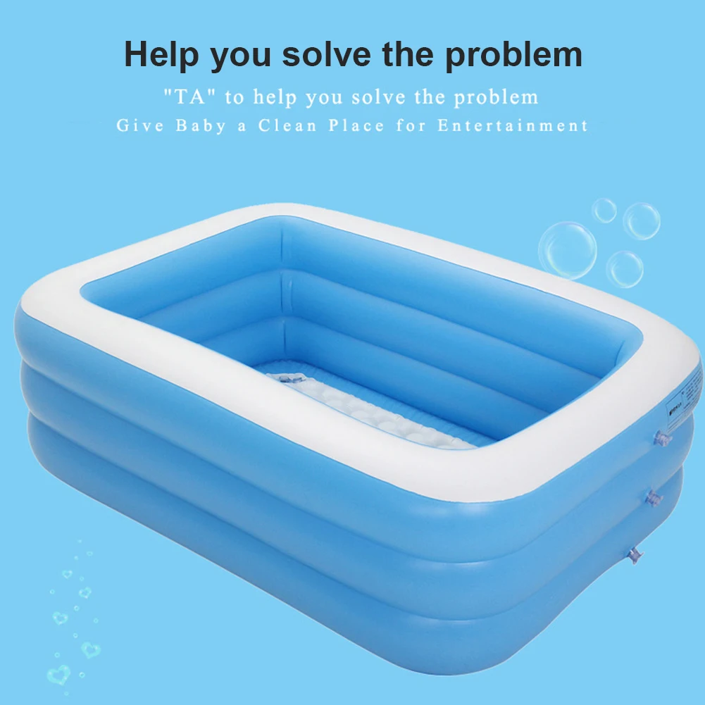 

Inflatable Swimming Pool Thick Adult Kids Paddling Pool Household Bath Tubs Baby Children Summer Inflatable Square Swim Pool