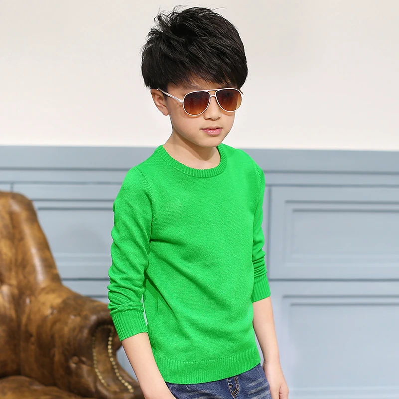 Весна 2020 детская одежда свитер для мальчиков однотонная повседневная рубашка с