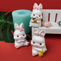 rabbit bunny animal 3d shape soap candle mold silicone mold aroma gypsum plaster resin mould diy handmade crafts molds