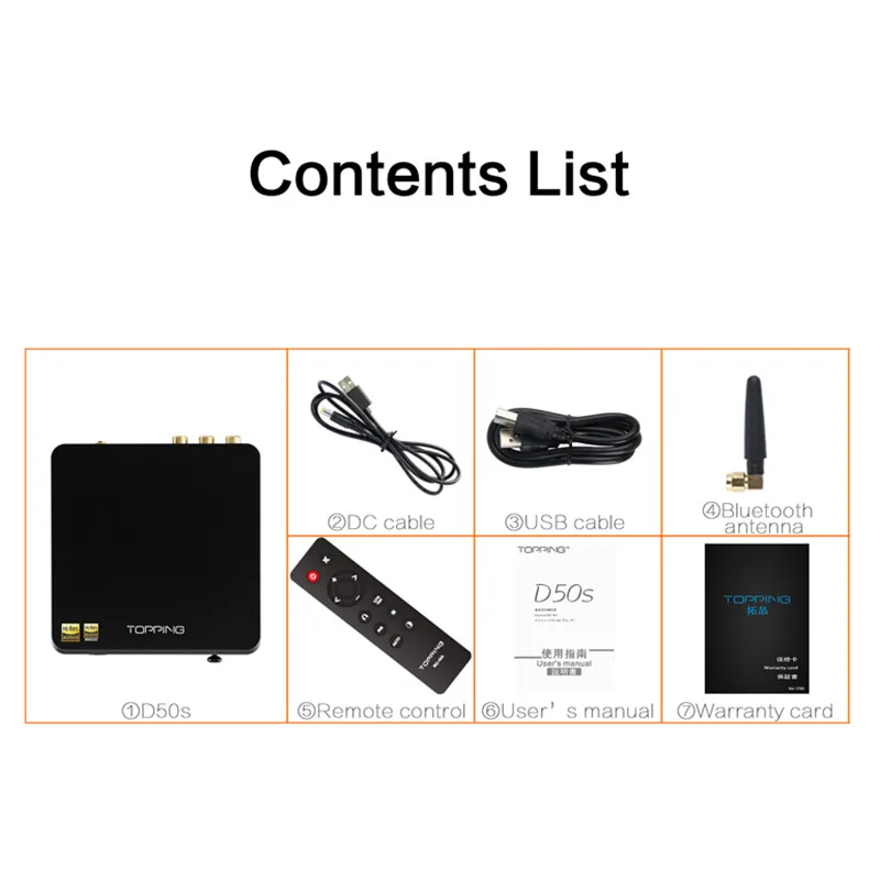 Аудиоплеер TOPPING D50s Hi Fi декодер ES9038Q2M * 2 DAC Bluetooth 5 0 LDAC D50 DSD512 32 бит/768 кГц с высоким