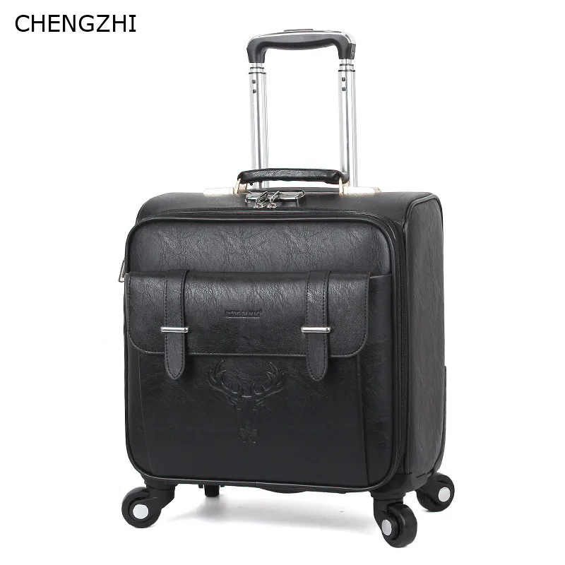 Чемодан на колесиках для мужчин и женщин 18 дюймов из искусственной кожи | Багаж