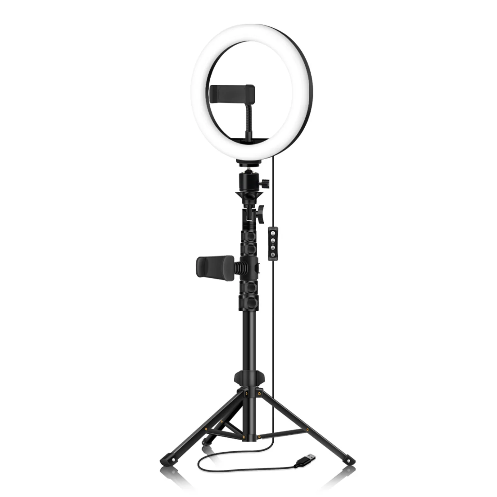 

8" LED Light with 1.2m Tripod Stand Cellphone Holder Remote Shutter for Live Streaming Selfie Photography
