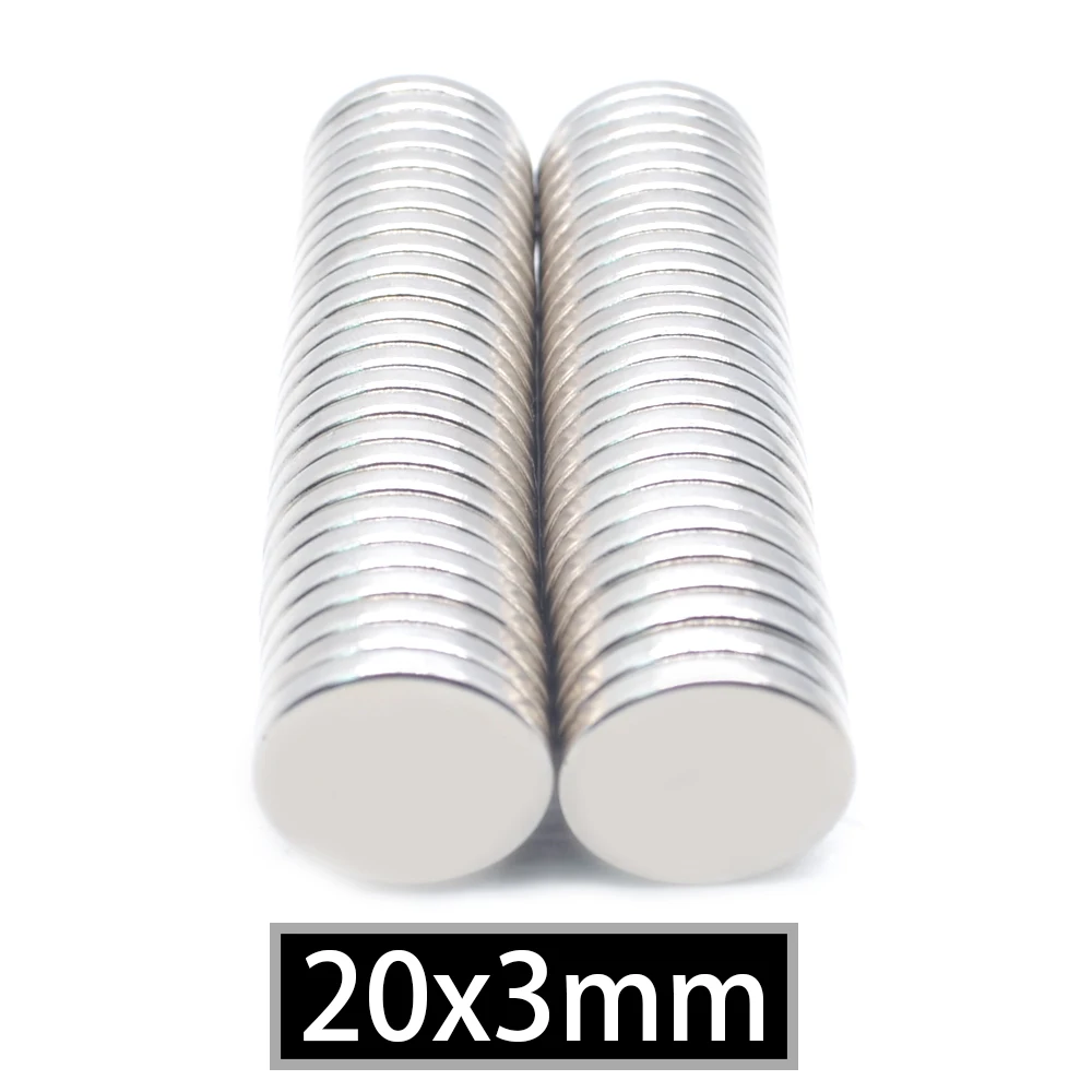 Круглый неодимовый магнит NdFeB N35 5/10/20/50 шт. 20x3 супермощный постоянный магнитный