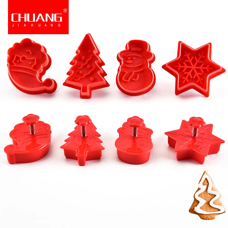4 шт. формы для выпечки Рождественская тематика Плунжер бисквитная форма резак