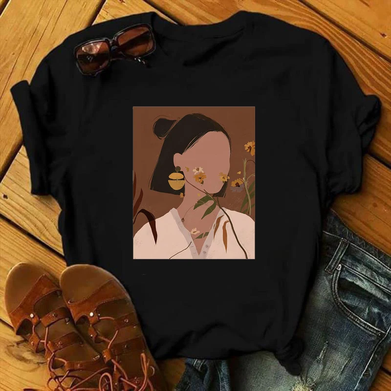

Urban Design Y2k Aesthetic T-Shirts No Face Women Cartoon Printed Clothing Korean Fashion Style Cute T-Shirt For Girl Summer