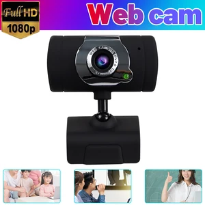 Веб-камера HD, веб-камера HD, Настольная веб-камера для ноутбука, веб-камера USB 1080P, веб-камера с КМОП-датчиком и встроенным микрофоном для видеозвонков