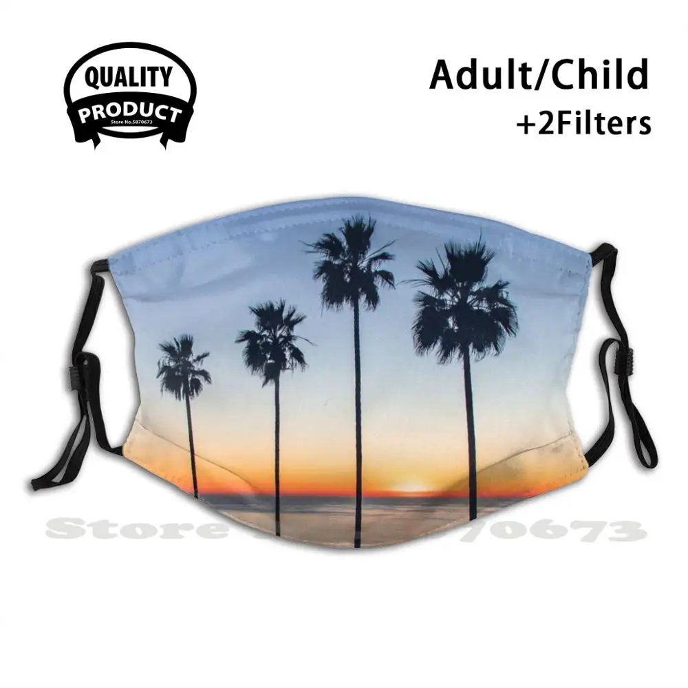 

Многоразовая маска с фильтром «Четыре пальмы на закате», Забавные Маски с полями, Сан-Диего, Horizon, Калифорния