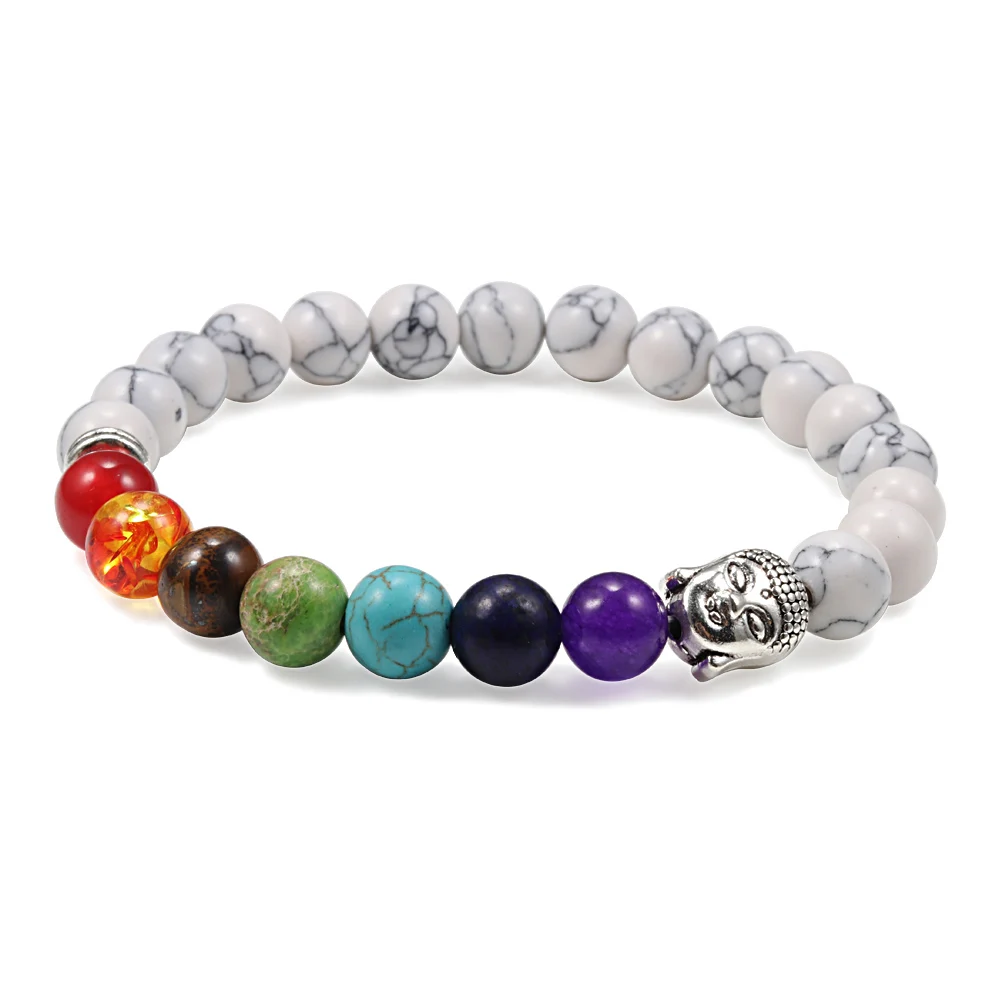 Black pine 7 Браслет Чакра мужские черные сосновые бусины с энергией исцеления и гармонии рейки молитва Будды медитация натуральный камень Йога браслеты для женщин - Окраска металла: Black pine