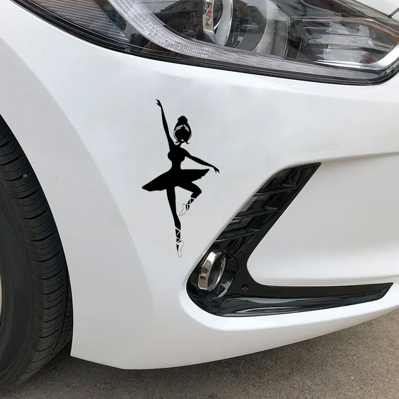 

YJZT 7.8CM*17.2CM Ballet Dancer Dancing School Pointe Bumper Window Decoration Sticker Car Styling Vinyl Decals C31-0357