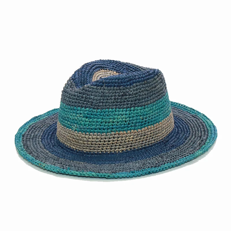Модный дизайн Панама шляпы для женщин и мужчин ручной работы крючком полосой
