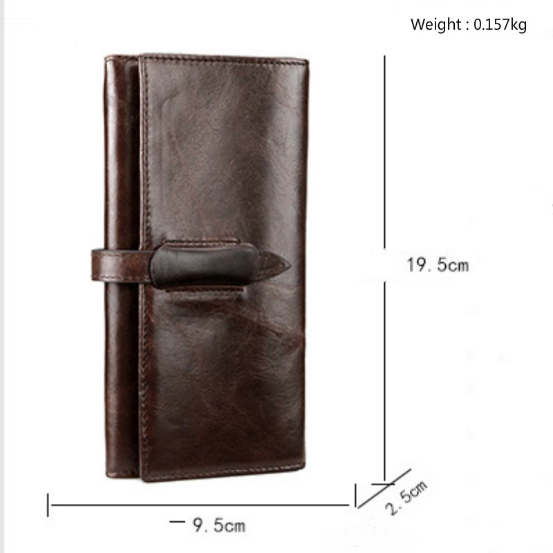 Кошелек GROJITOO из вощеной кожи для мужчин и женщин повседневный длинный бумажник