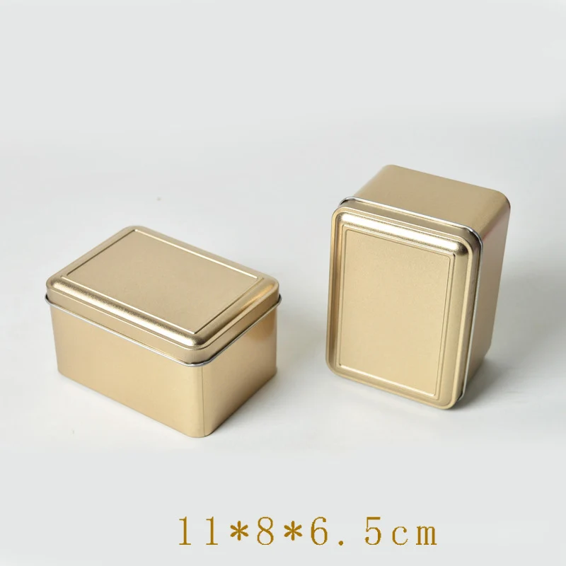 Металлическая прямоугольная коробка для хранения железная жестяная банка