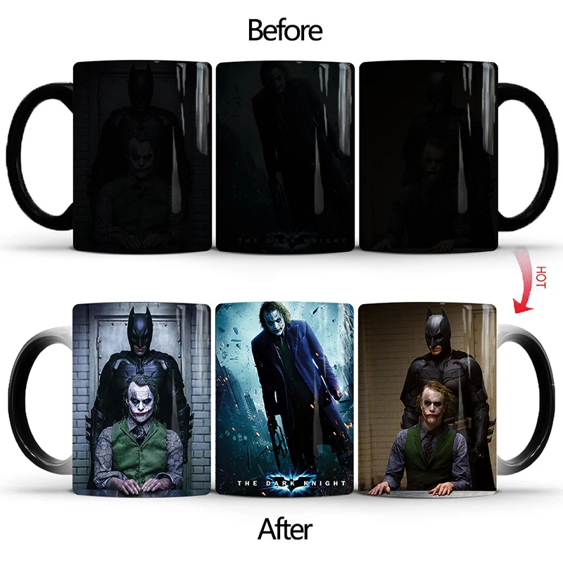 

1Pcs New 350ml Magic Joker Ceramic Milk Coffee Cups Color Changing Mugs Drink More Hot Water Birthday Gift for Children Friends