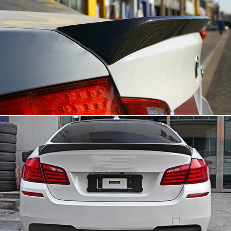 Подходит для BMW 5 серии F10 спойлер 2010-2017 лет реальный глянцевый черный углеродное