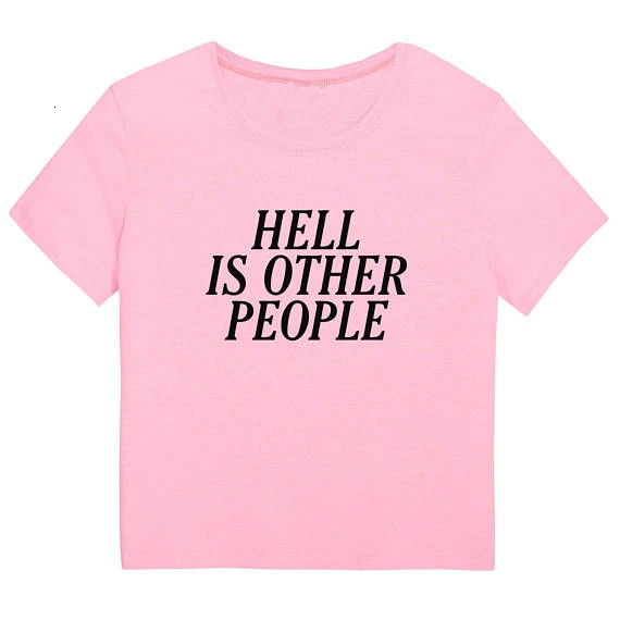 Женская футболка с принтом hell is other people забавная хипстерская в стиле ретро kawaii goth