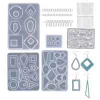 earring resin molds stud earring jewelry epoxy resin silicone molds include droppers stirrers earring hooks jump rings eye