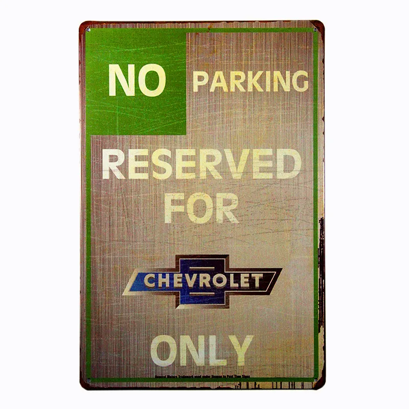 Винтажный стиль без парковки только для Chevy металлический знак уличное