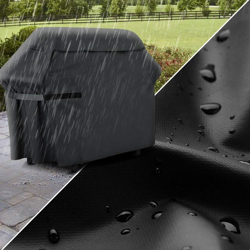 

600D Oxford Cloth Rain Black Barbecue Gas Grill Cover Heavy Waterproof Barbecue Gas Grill Cover Outdoor Anti-Fading Weather Prot