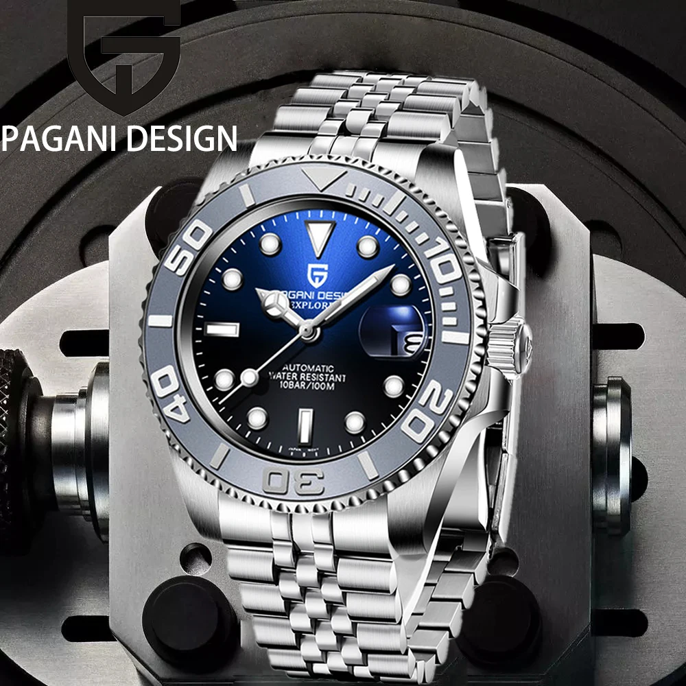 

PAGANI DESIGN 40MM Men's Automatic Watch Luxury Sapphire Mechanical Watch Stainless Steel 100M Waterproof Watch Watch for Men