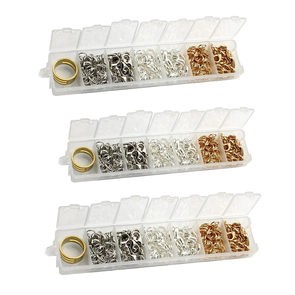 

DIY Jewelry Findings Kit Alloy Lobster Claw Clasps And Open Round Jump