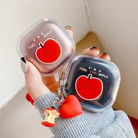 for samsung galaxy buds live buds pro cute cartoon apple with keychain transparent silicone earphone cover for galaxy buds pro