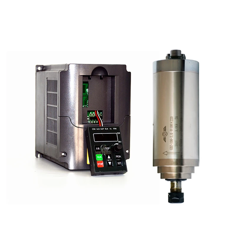 VFD Шпиндельный двигатель с водяным охлаждением 800 Вт 1 5 кВт 80 мм 2 инвертор ЧПУ