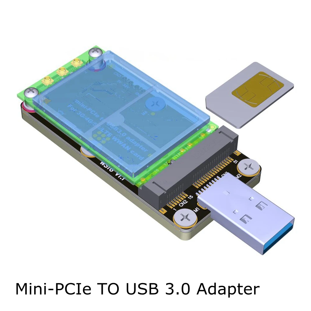 Usb 3.0 para Mini-pcie Mpcie 5g 4g 3g Lte Módulo Adaptador sem Fio Conversor Cartão Mini Pci-e 3.5v 3a com Padrão Duplo Sim Slot Cabos de computador e conectores