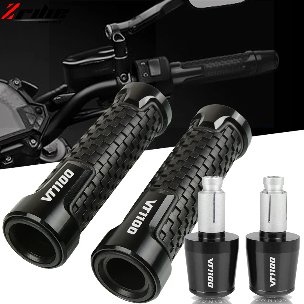 

Motorcycle Accessories 22mm 7/8" CNC Handlebar Hand Grips Handle Bar Ends Plug Caps For Honda VT1100 VT 1100 1995-2007 1996 1997
