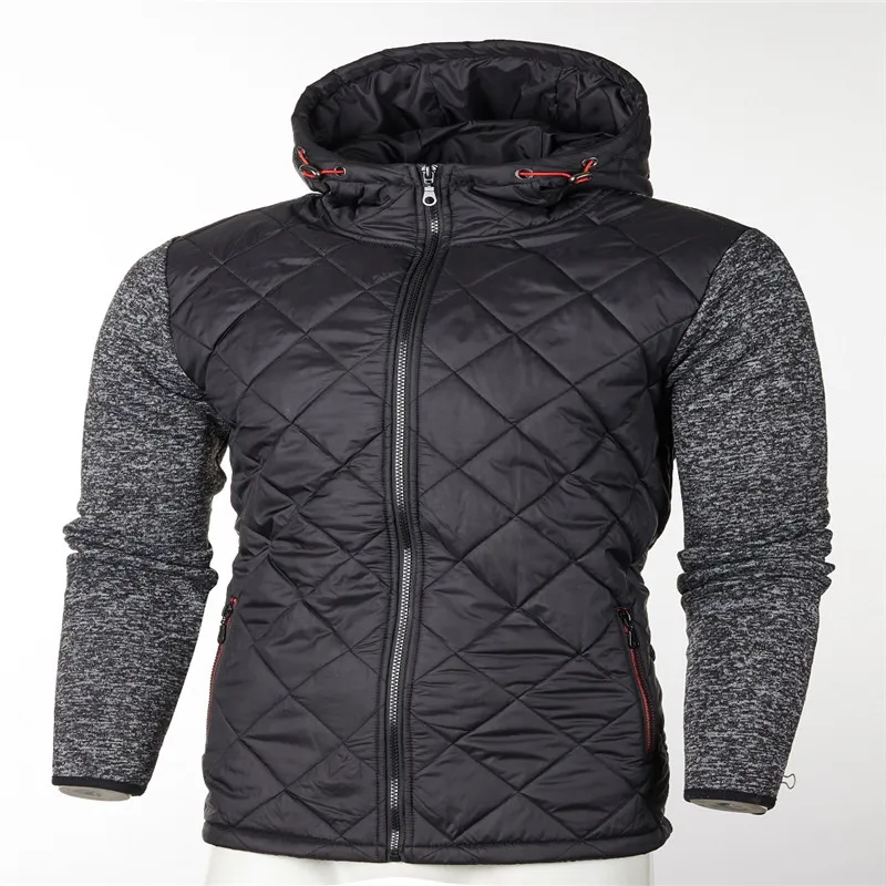 Зимняя модная мужская приталенная толстовка куртка теплая с капюшоном верхняя