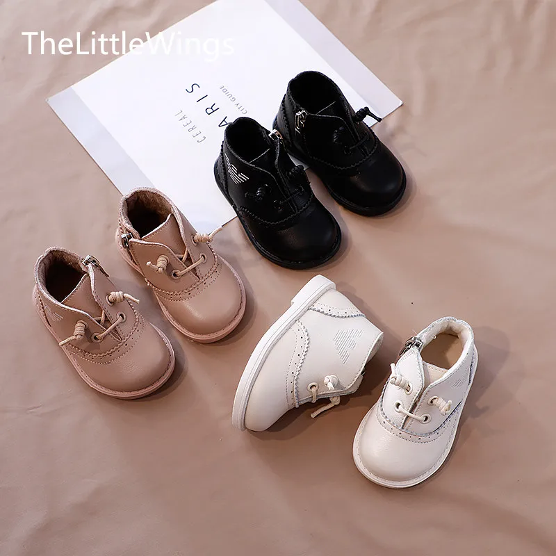 Зима 2019 новые детские из натуральной кожи для Girls'Walking Мужская молодежная обувь