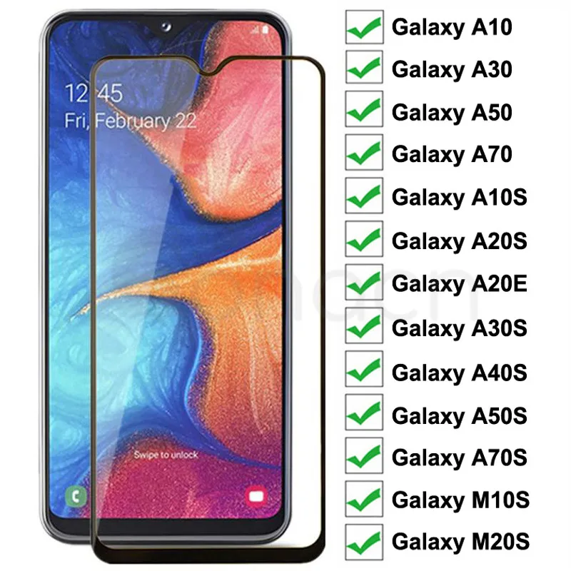 Защитное стекло 9D для Samsung Galaxy A10 A30 A50 A70 A10S A20E A20S A30S A40S пленка экрана A50S A70S M10S M30S