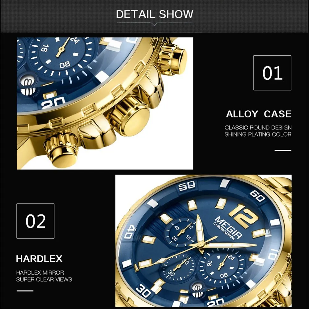 

MEGIR 2068 Chronograph Business Men Watch Drop shipping