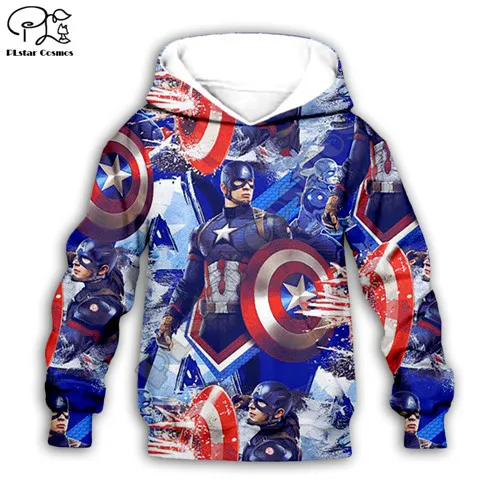 Kids hoodies Детские толстовки Marvel с 3d принтом «мстители»; толстовки с капюшоном с принтом «Капитан Америка»; Верхняя одежда для маленьких мальчиков и девочек; осенние детские топы с капюшоном; футболки - Цвет: Kids hoodies