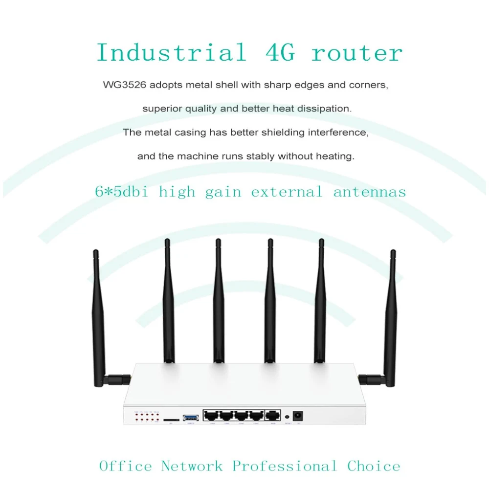 Wg3526 1200 Мбит/с Dual Band 2.4g5.8g промышленный 5G маршрутизатор с мобильными