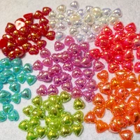 100pc 10mm Resin ABS Shiny Imitation Heart Flatback Pearl Beads For DIY Accessory Jewelry Making Nail Arts Phone Case Decoration
