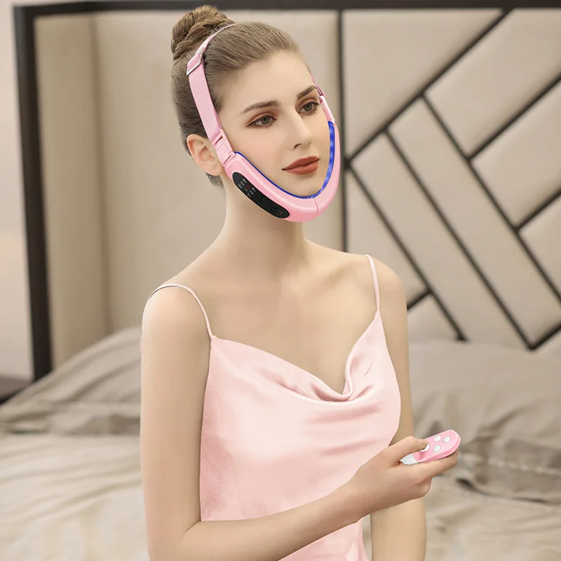 

Face Massager Micro-Current TENS Remote Control Hot Compress Face-Lifting V-Face Shaping Massage Reduce Double Chin V-Line