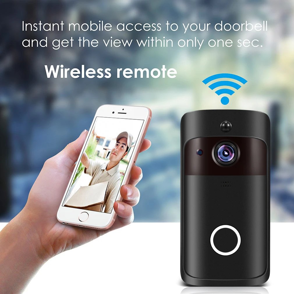Wi-Fi, видеопереговорное устройство глазок дверной звонок, камера перезвон 1080P HD ИК Ночное видение 160 градусов Беспроводной удаленно