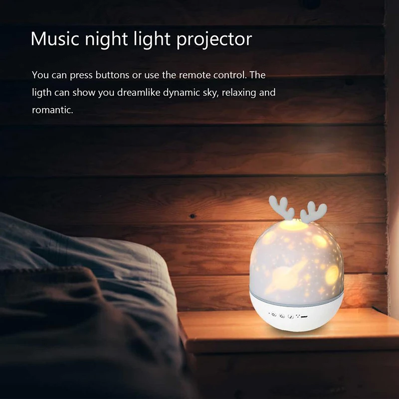 Версия Bluetooth Лампа для проектора Elf Deer светодиодный вращающийся атмосферный
