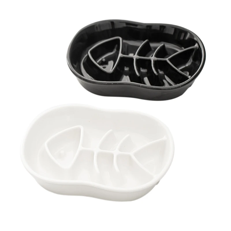 

Q1FD Dog Round Shaped Slow Feeder Bowl Superlight Puzzle Design Multicolor Optional Anti-choking Food Grade Ceramic Non Toxic