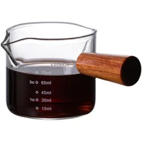double pour spout heat resistant glass measuring cup coffee cup high borosilicate glass 100ml espresso transfer cup milk cup