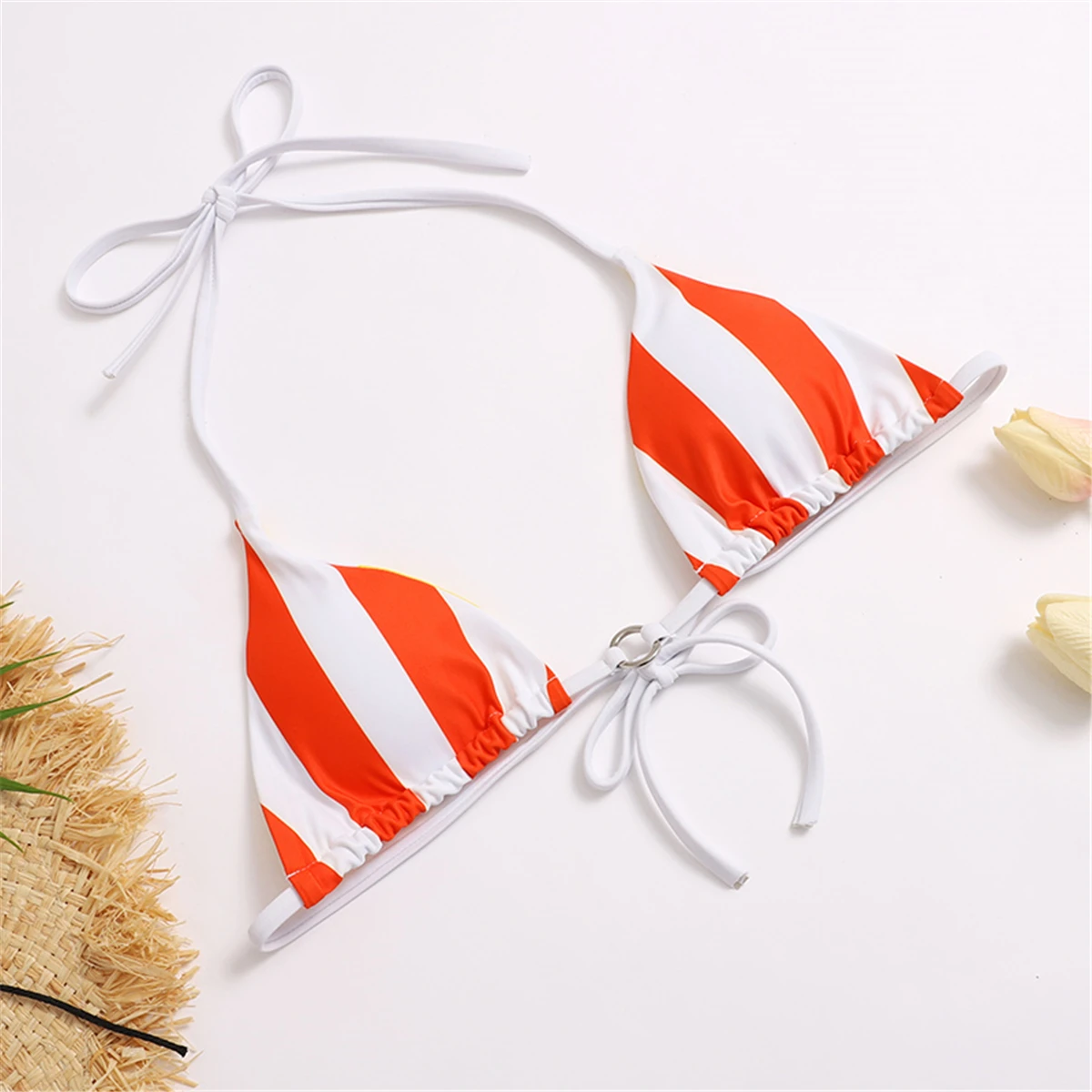 

2021 Bikini Woman Striped Swimwear Women Sexy Bandeau Bikini Thong Swimsuit Female Brazilian Bikini Set Bathing Suit Swim