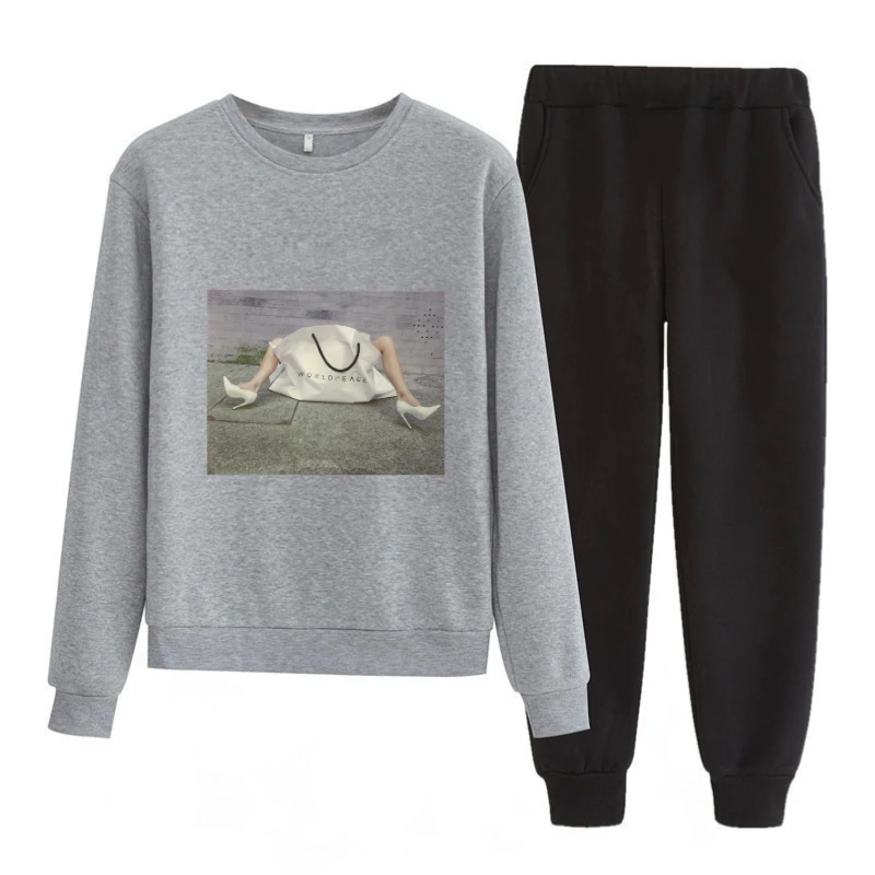 

Womens Sexy Fashion Hoodies Sweatshirt Suit Set Wear Autumn Winter Outerwear Sports wear Female tracksuit set Clothing 2020