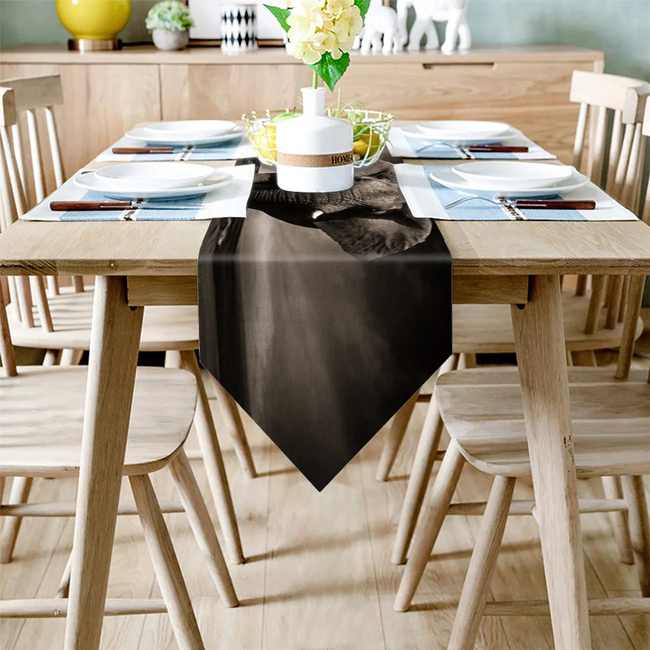 Wild Animals Elephant Sky Table Runners For Wedding Holiday Event Party Decoration Tablecloth Modern Runner Home Decor | Дом и сад